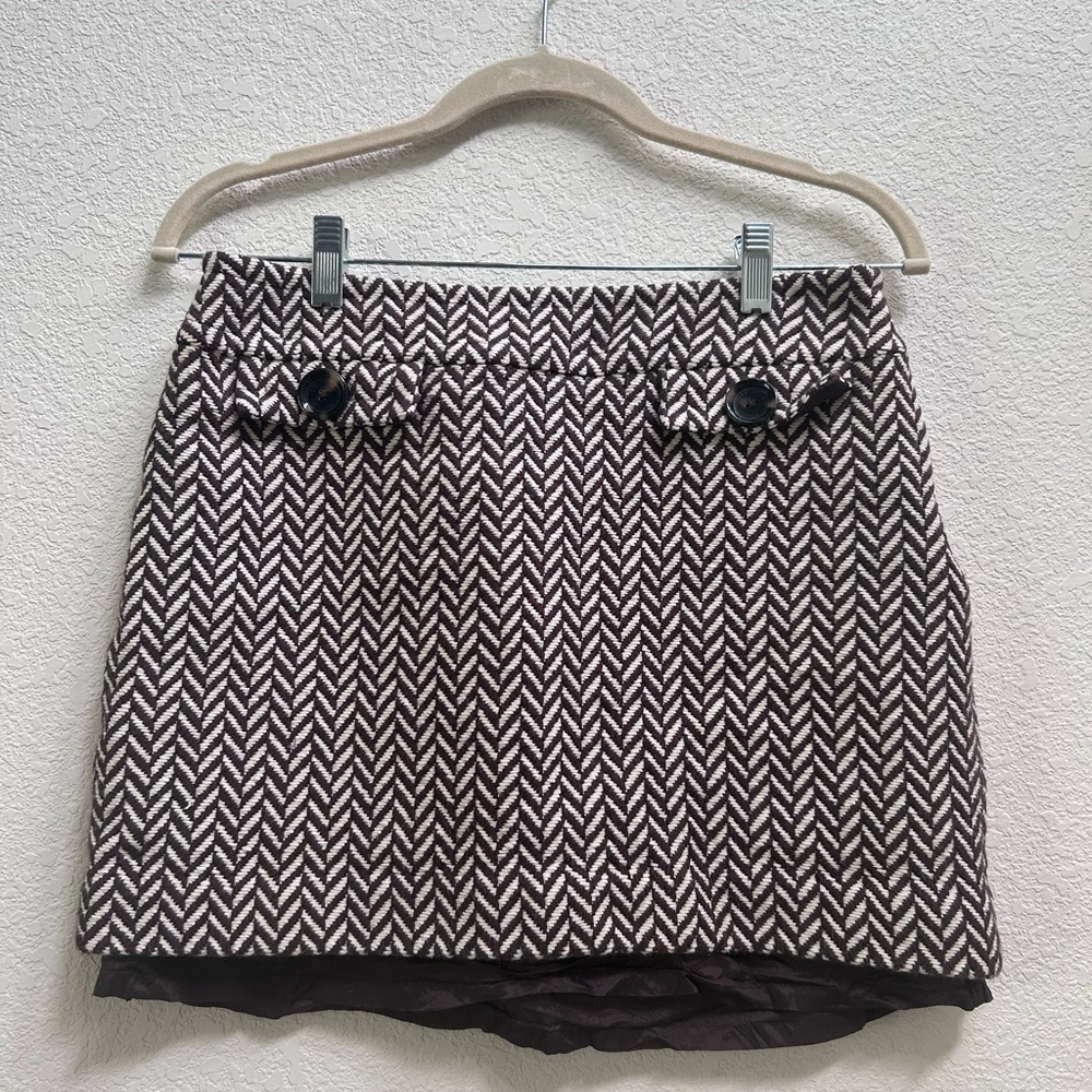 Vintage MICHAEL Michael Kors Brown and Cream Tweed Mini Skirt Size 8